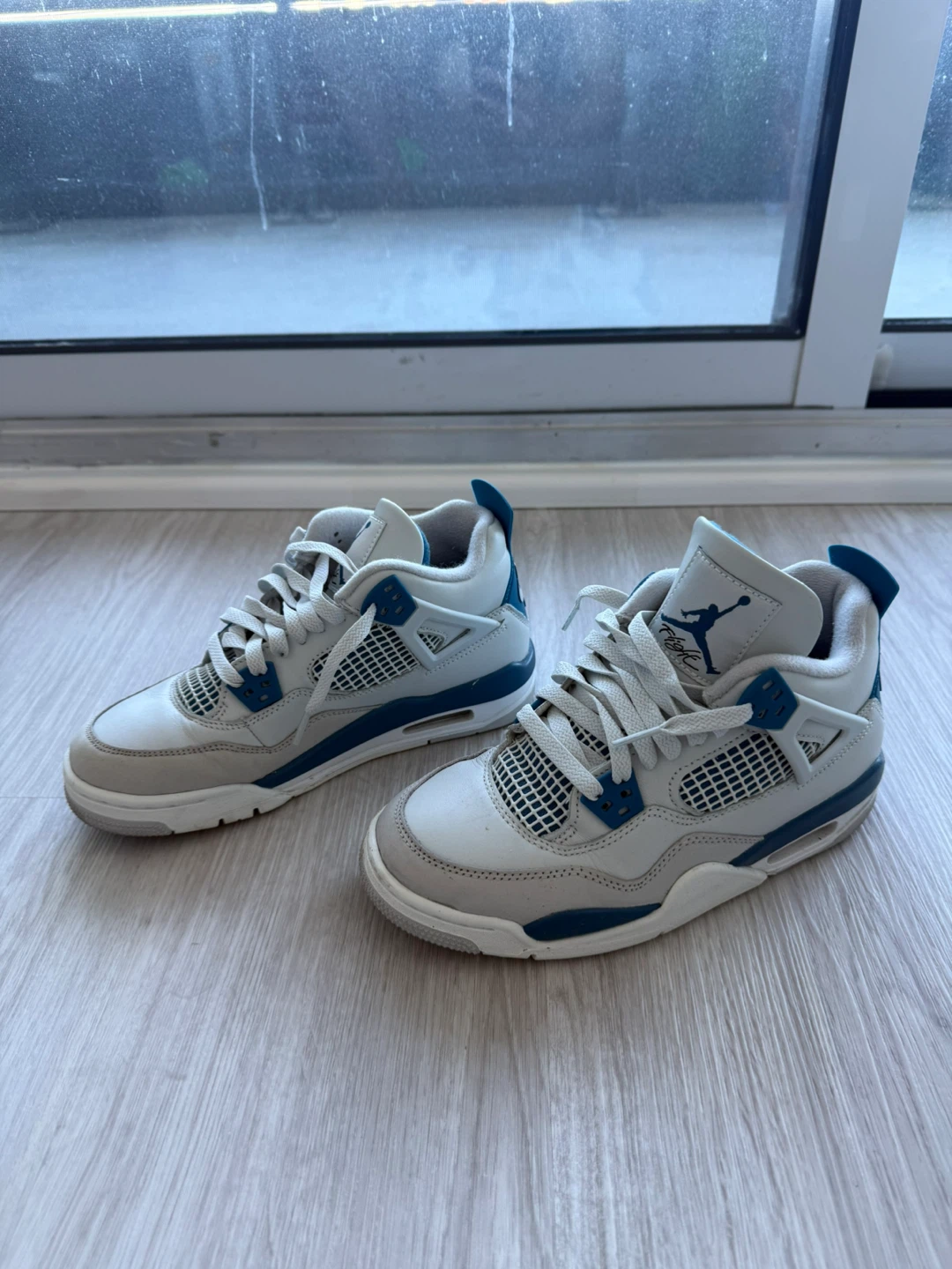 Worn Air Jordan 4 Military Blue Size 5Y