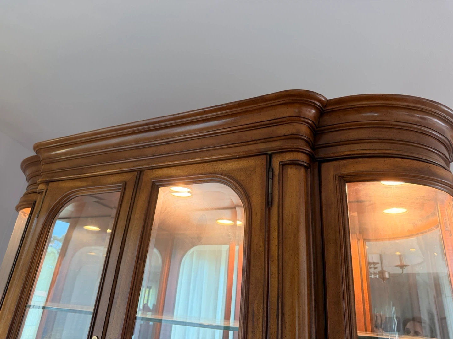 Wooden Curio Cabinet with Glass Doors and Drawers - photo 3