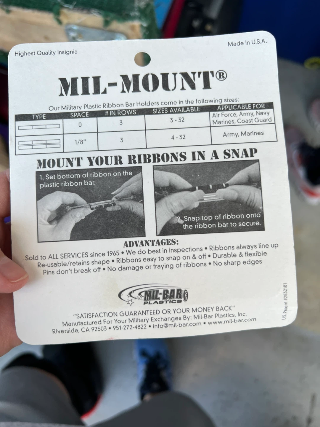 MIL-MOUNT Military Plastic Ribbon Bar Holder - photo 2