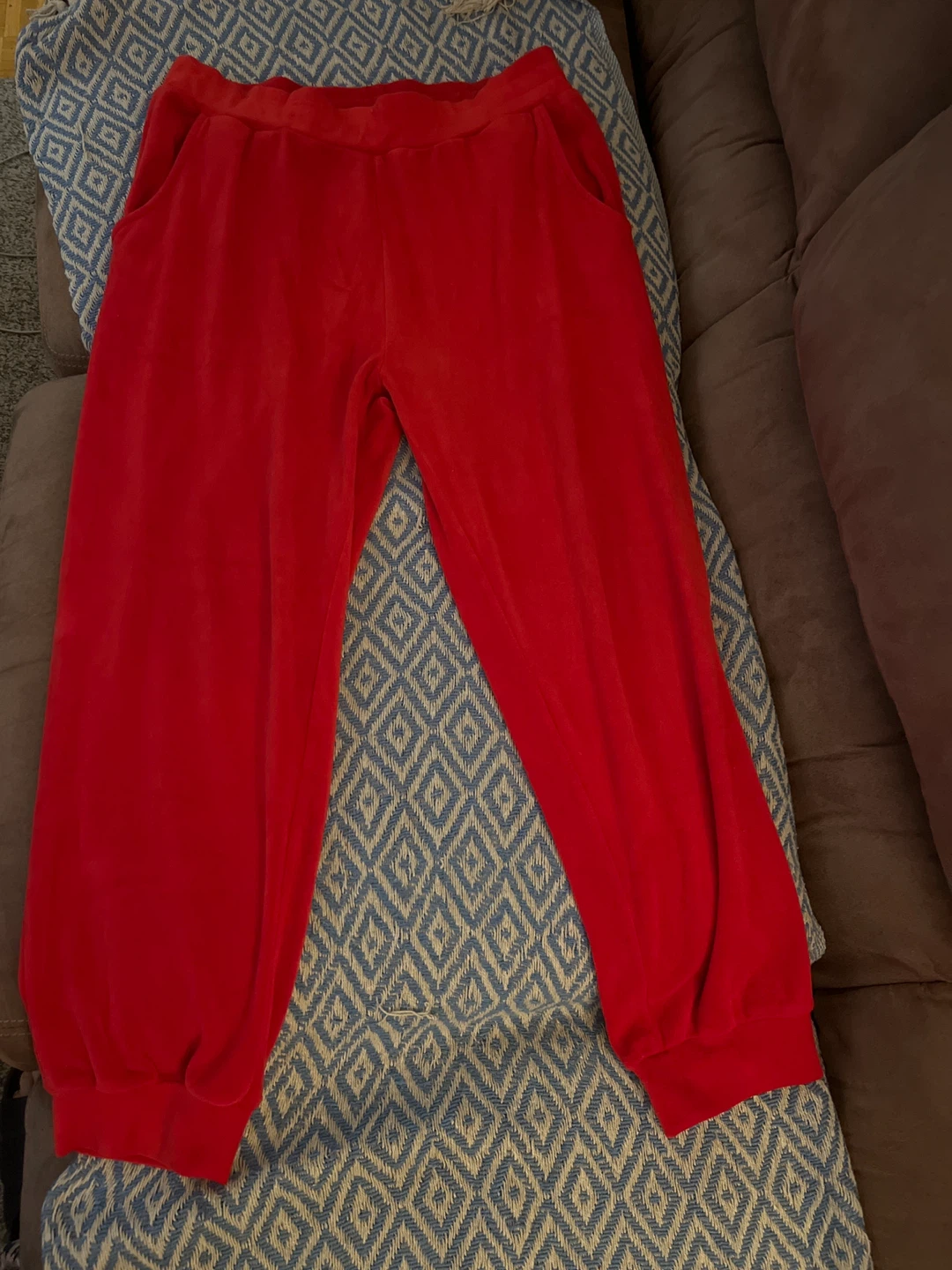THAT'S IT Red Velour Joggers - Size XG