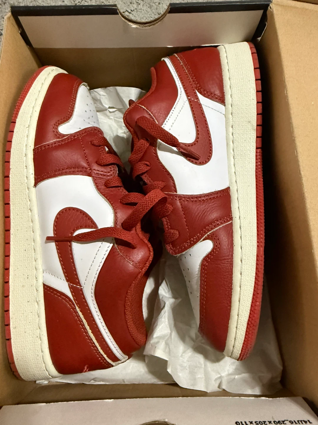 Air Jordan 1 Low Red White Sneakers - photo 3