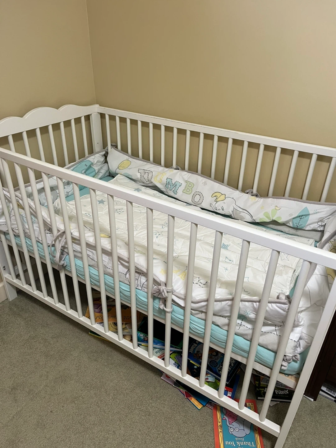 White Crib with Baby Bedding Set - photo 2