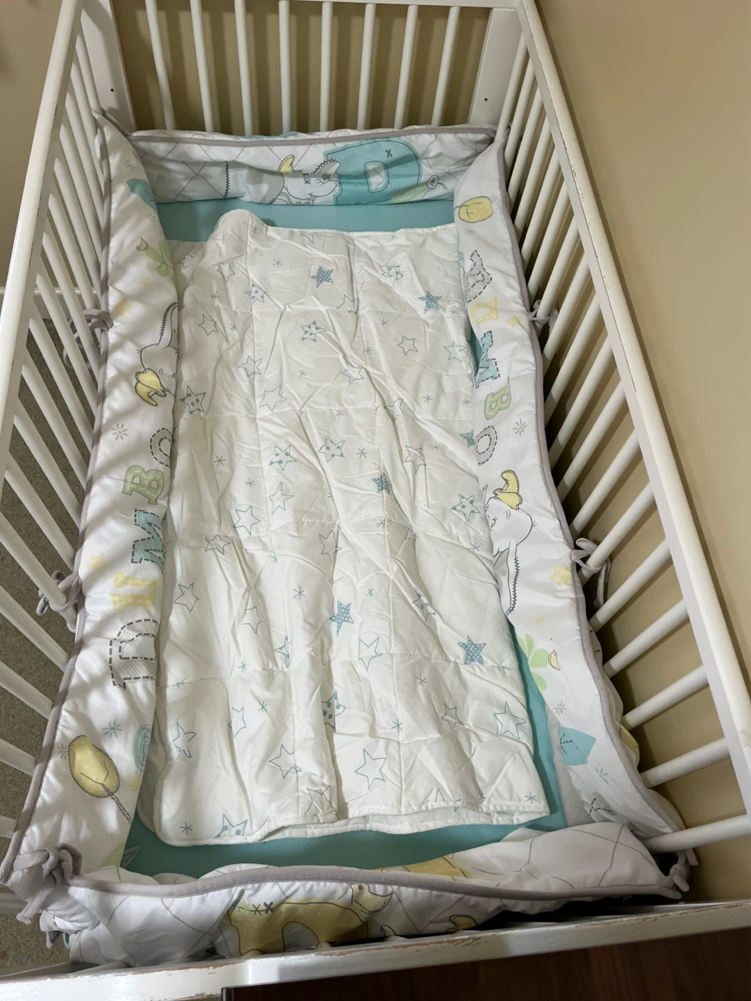 White Crib with Baby Bedding Set - photo 3