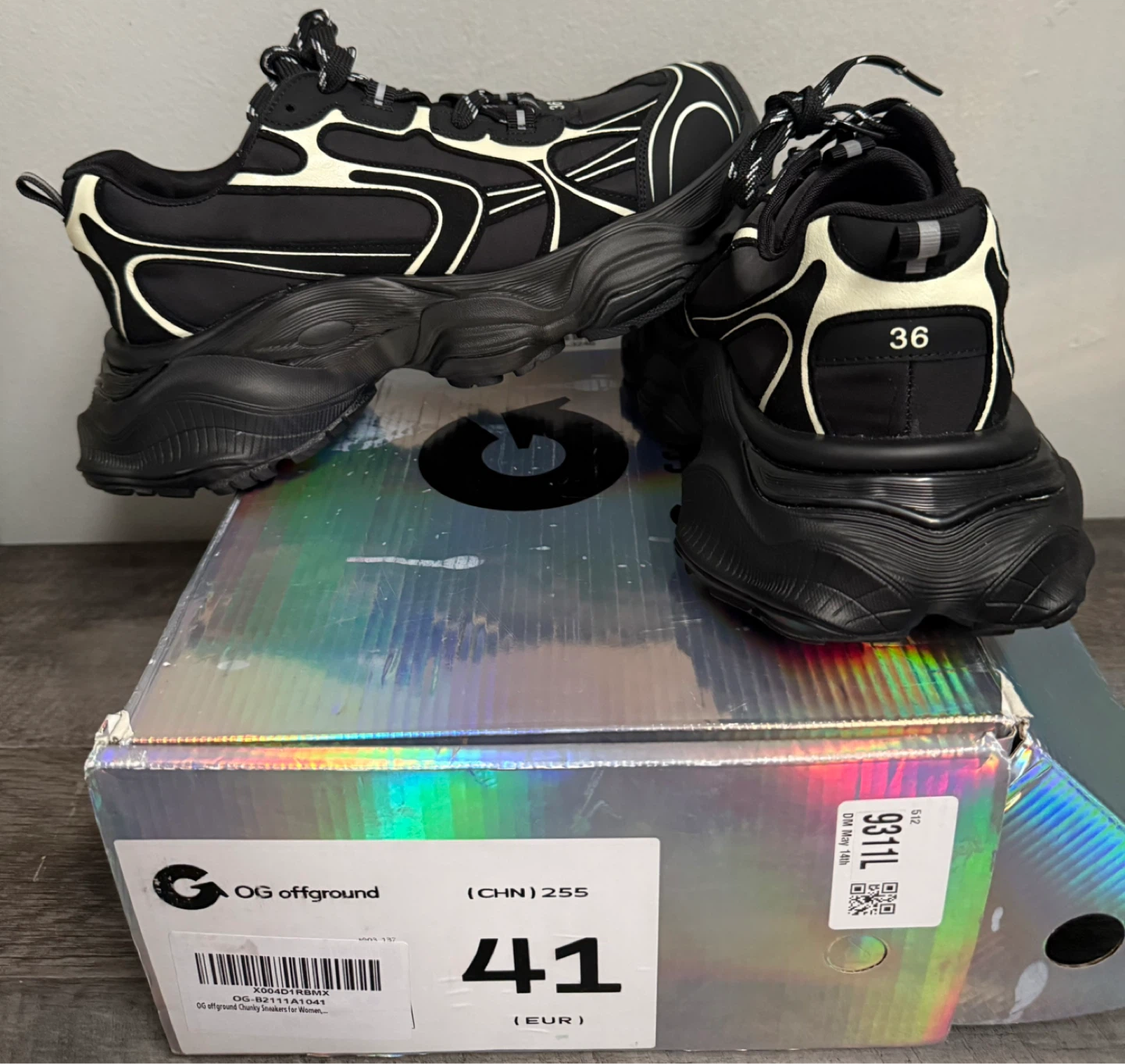 OG Offground Black Chunky Sneakers Size 41 - photo 2