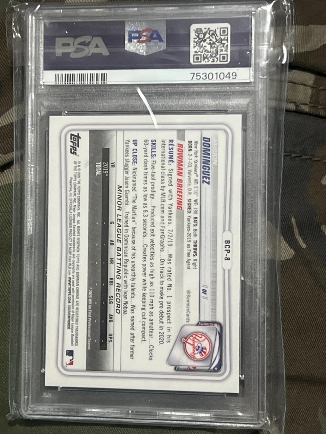 2020 Bowman Chrome Jasson Dominguez Prospects BCP-8 - photo 2