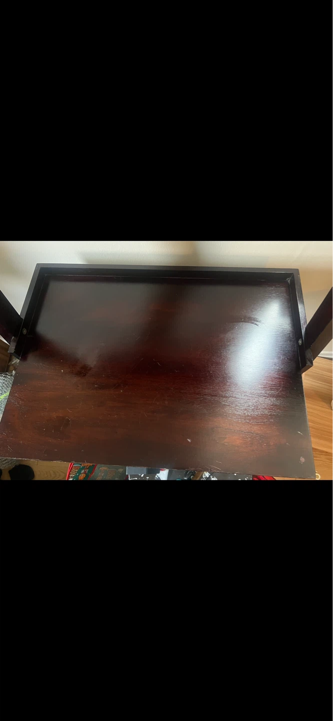 Dark Wood Ladder Shelf with Desk - photo 3