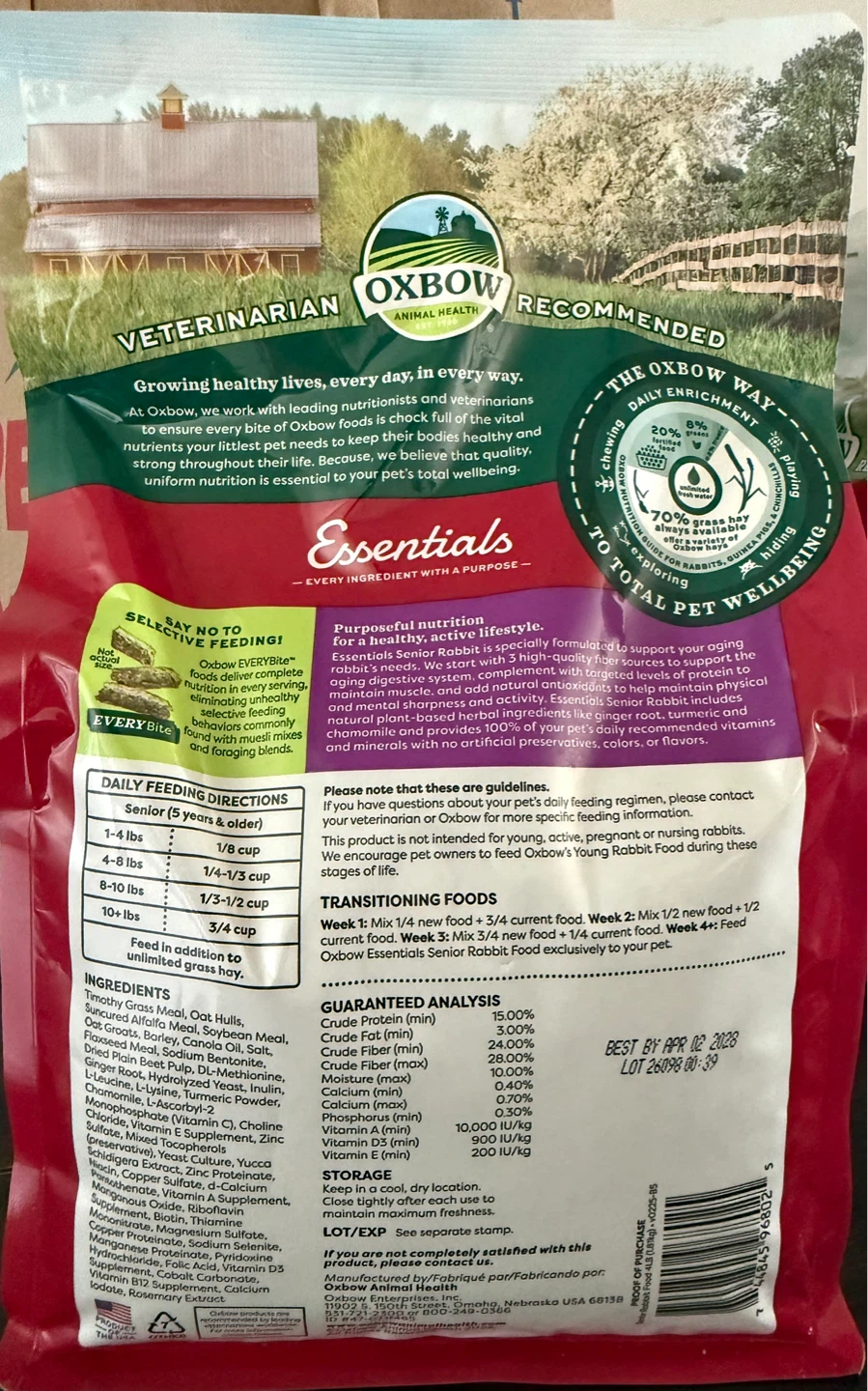 Oxbow Essentials Senior Rabbit Food - photo 2