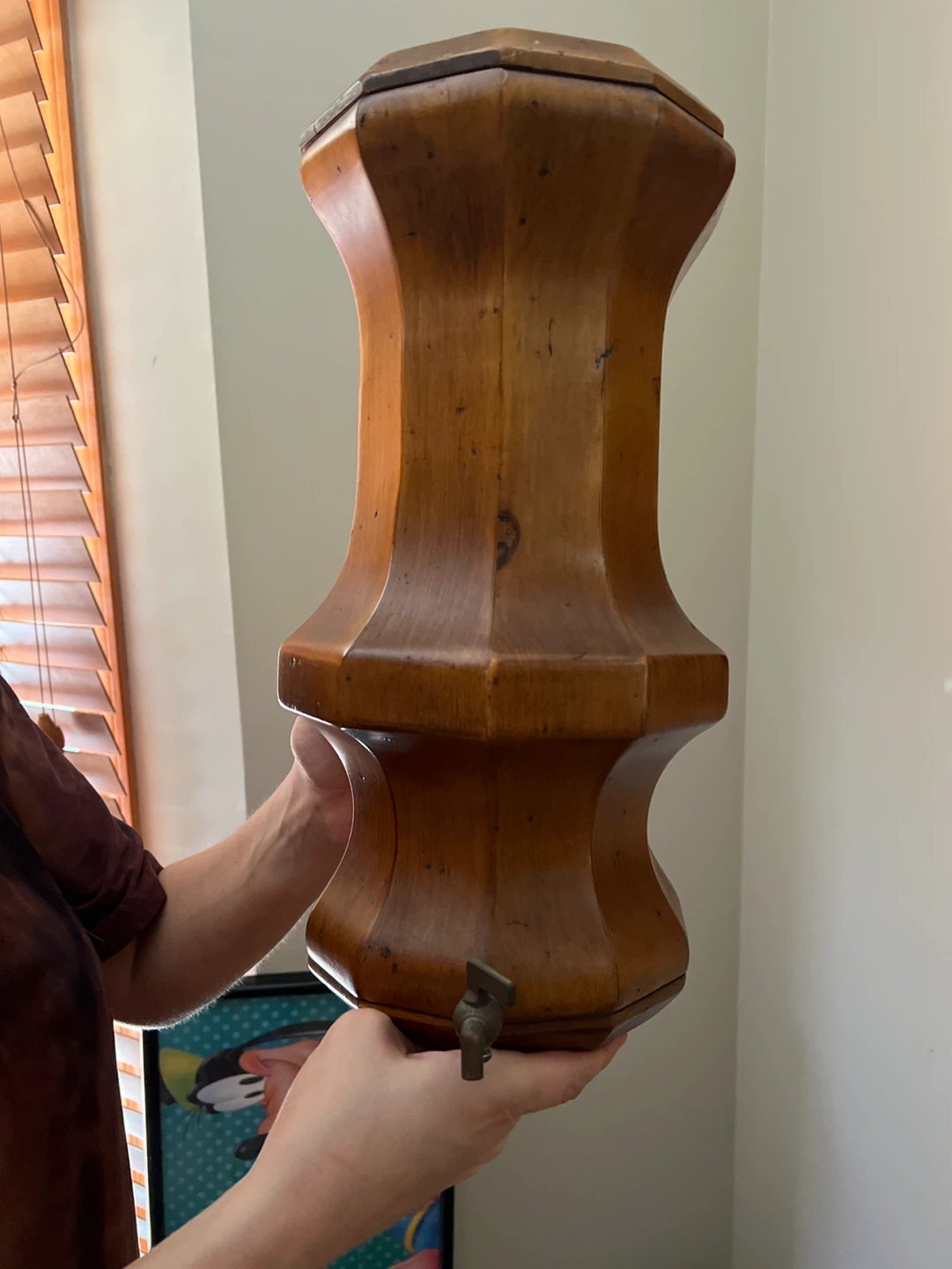 Vintage Wooden Water Dispenser with Spigot