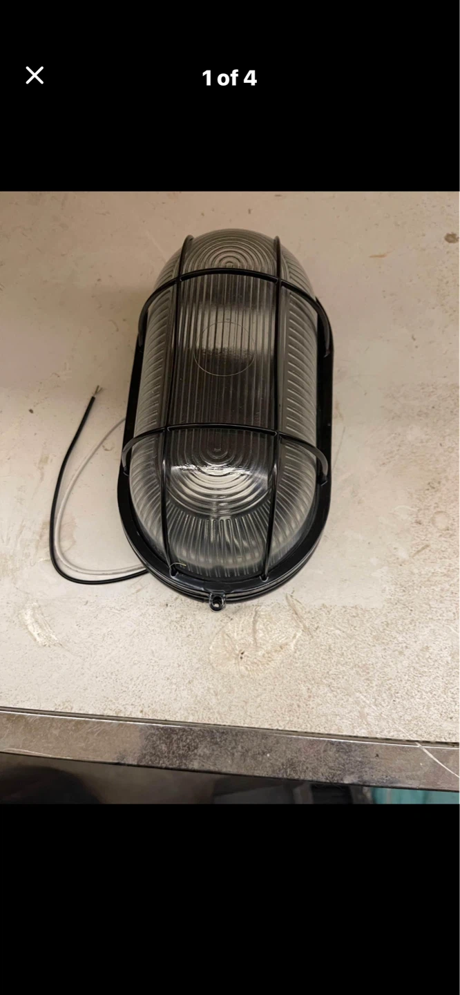 Black Outdoor Marine Light Fixture