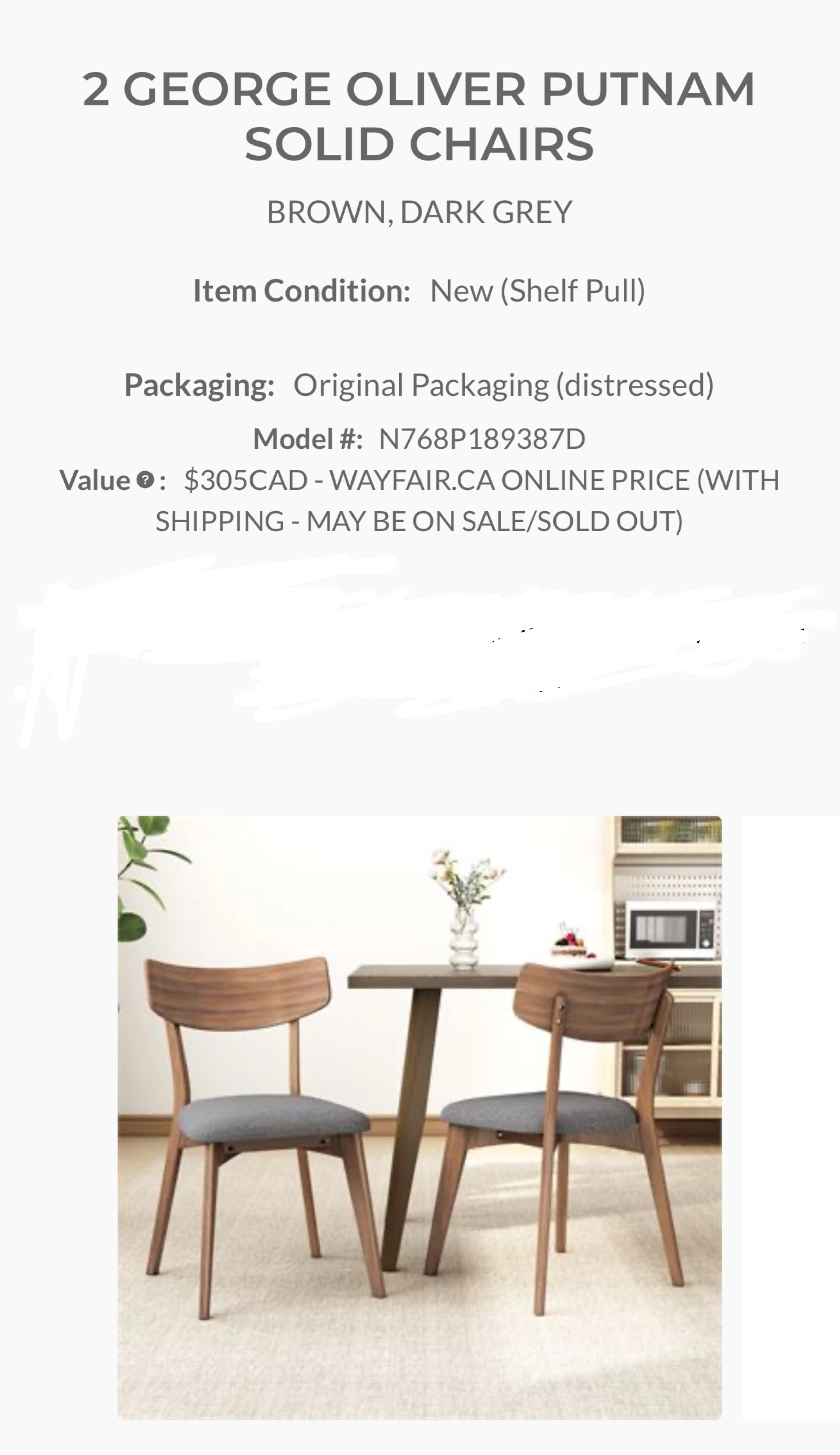 George Oliver Putnam Solid Chairs - Brown/Dark Grey (Set of 2)