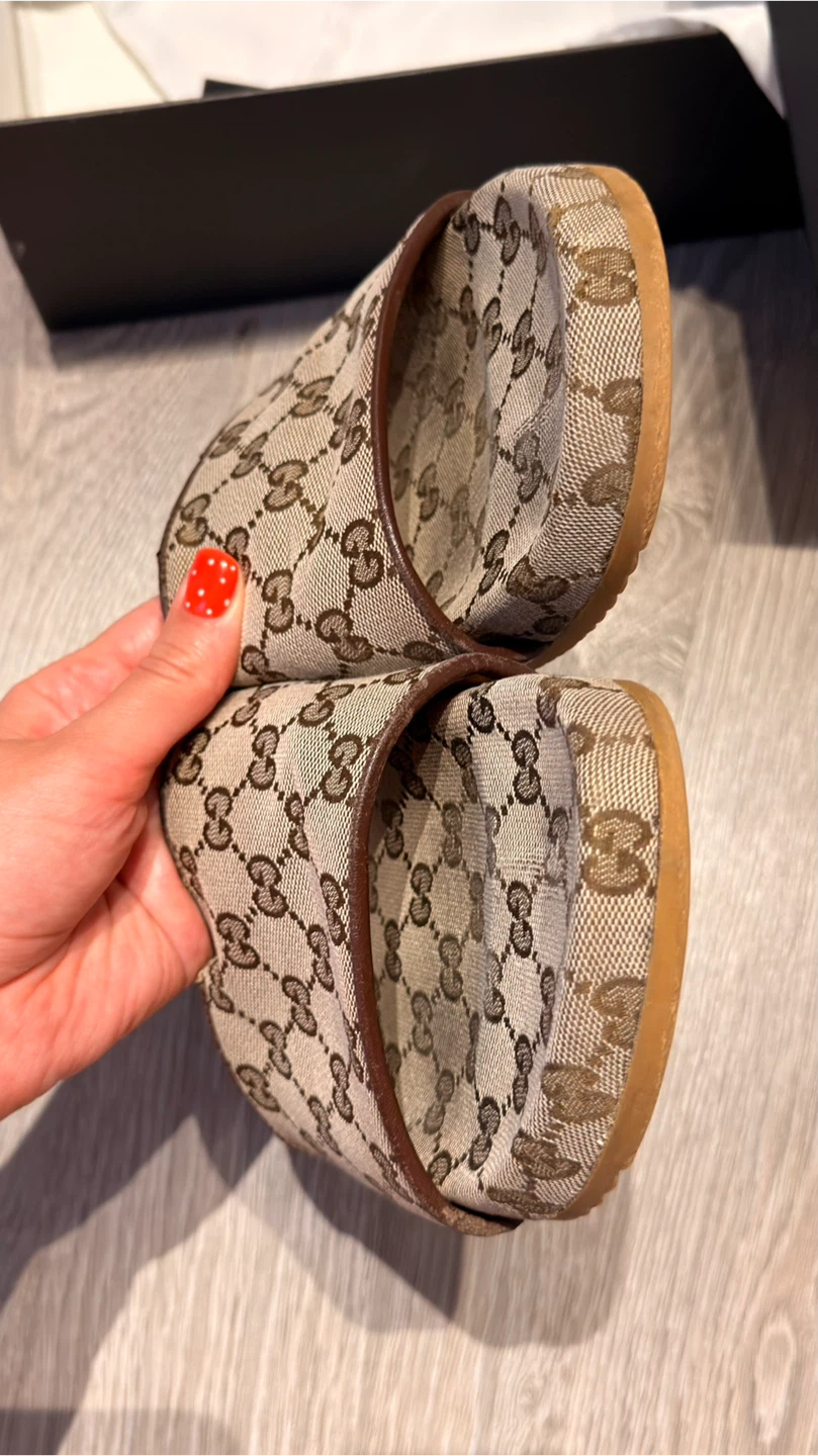 Authentic GucciGG Canvas Slide Sandal 'Beige Monogram' - photo 5