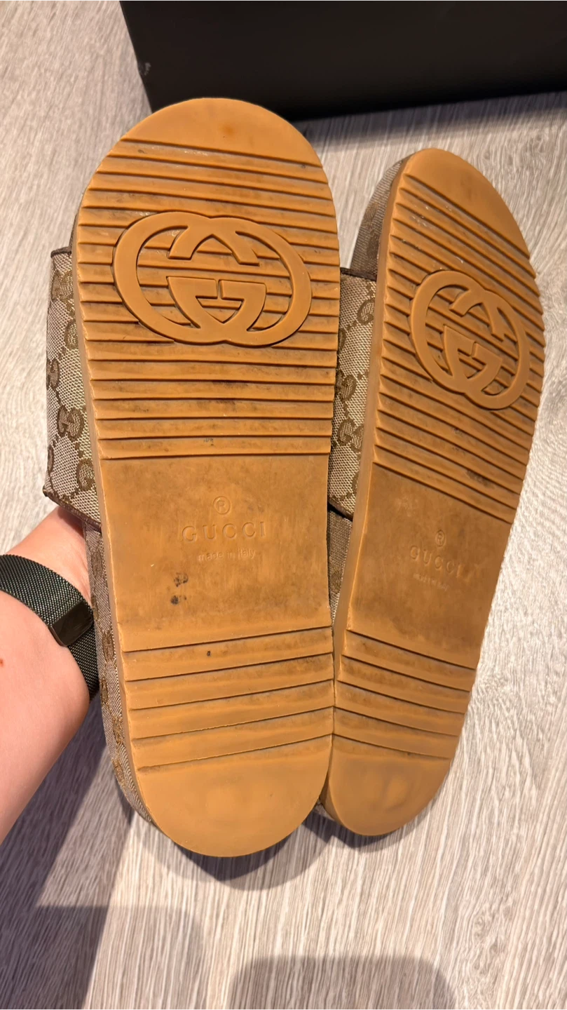 Authentic GucciGG Canvas Slide Sandal 'Beige Monogram' - photo 2