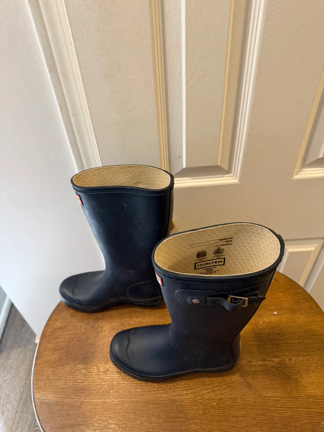 Hunter Original Kids Navy Rubber Rain Boots Size UK 1 - photo 2