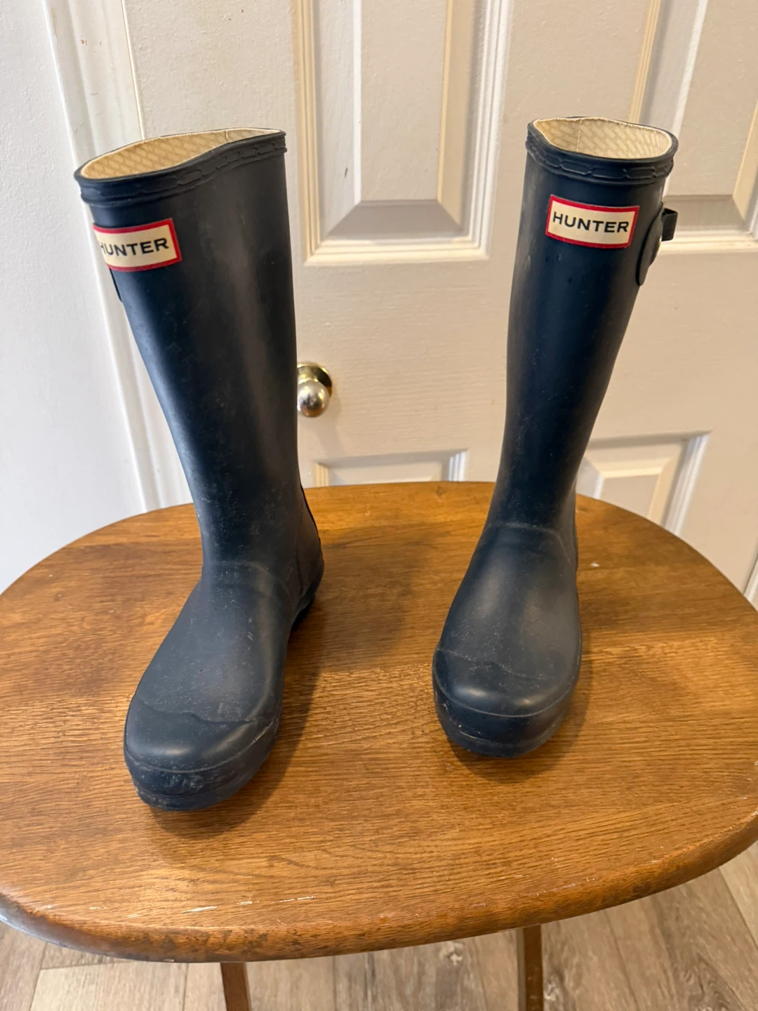 Hunter Original Kids Navy Rubber Rain Boots Size UK 1