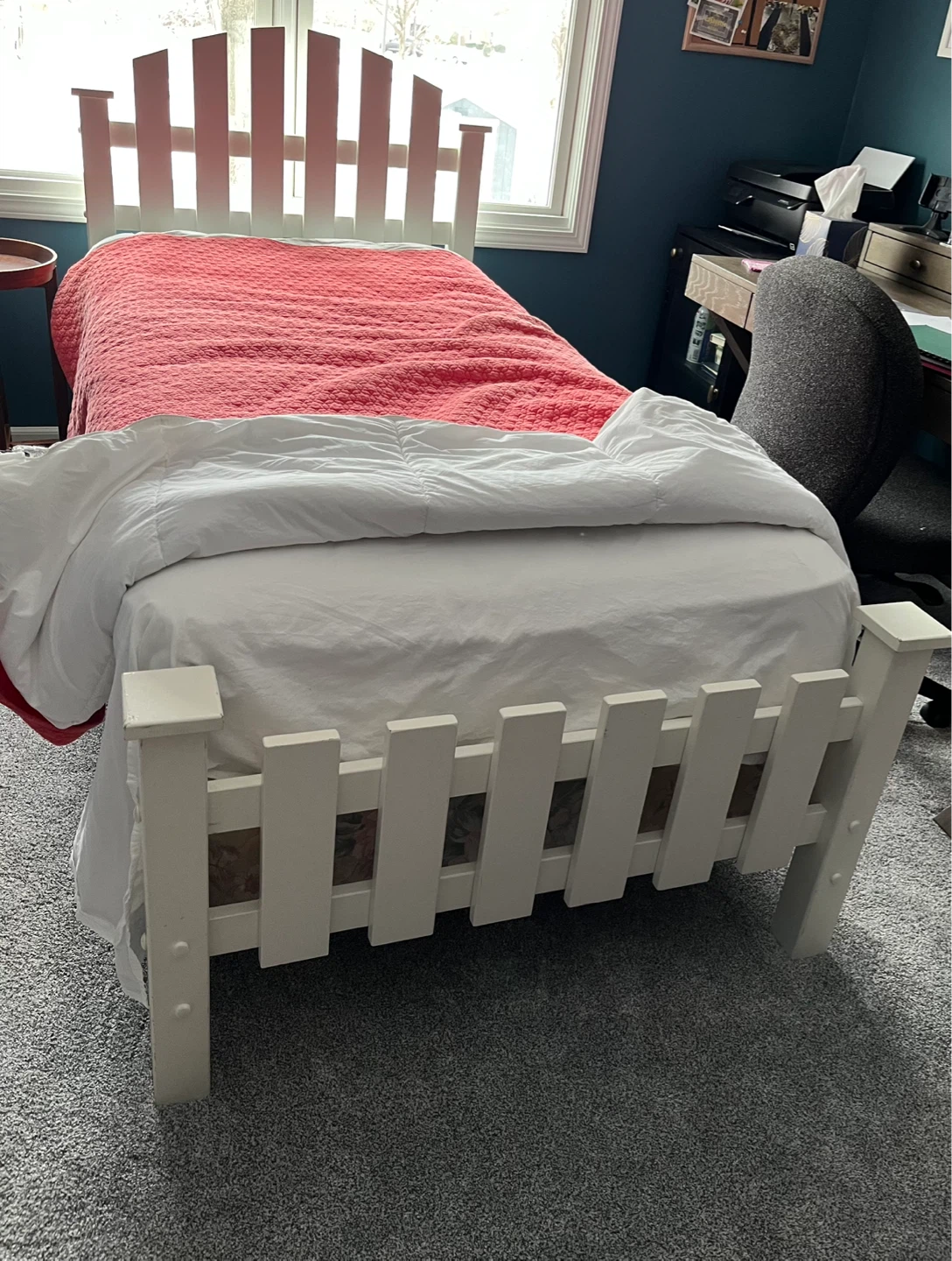 White Twin Bed Frame - photo 2