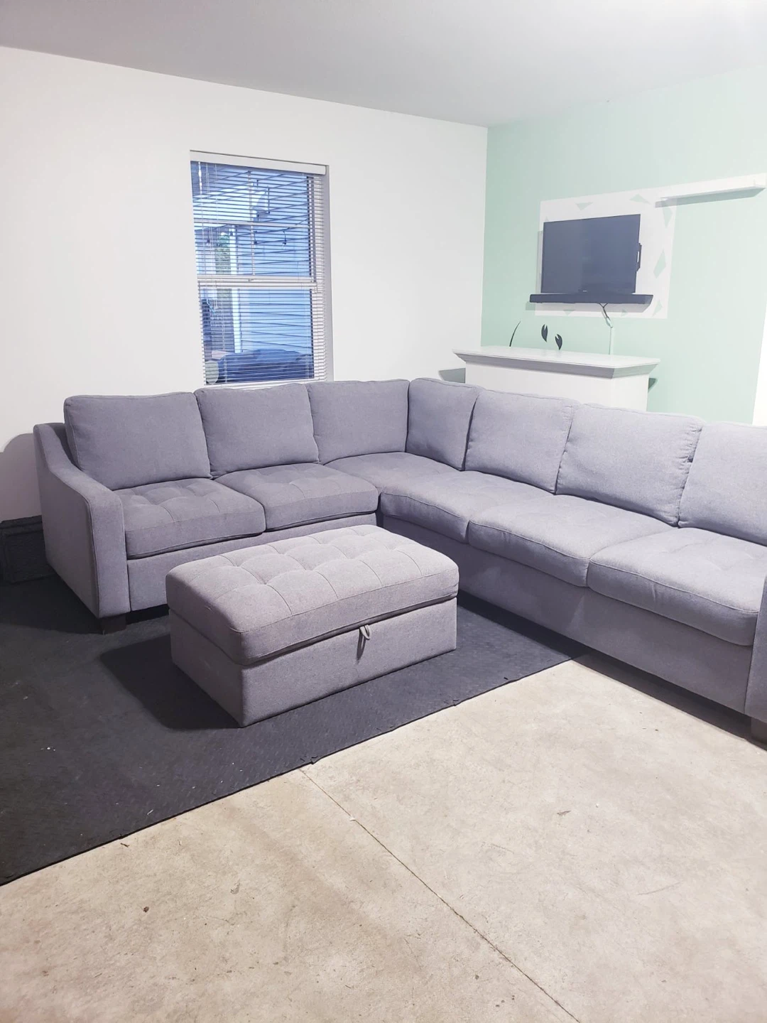 Grey Sectional Sofa with Storage Ottoman ( Delivery Available ) - photo 4