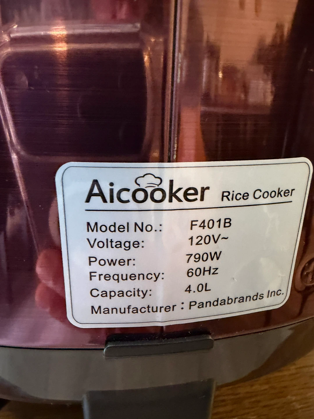 Aicooker Rice Cooker F401B 4.0L - photo 2