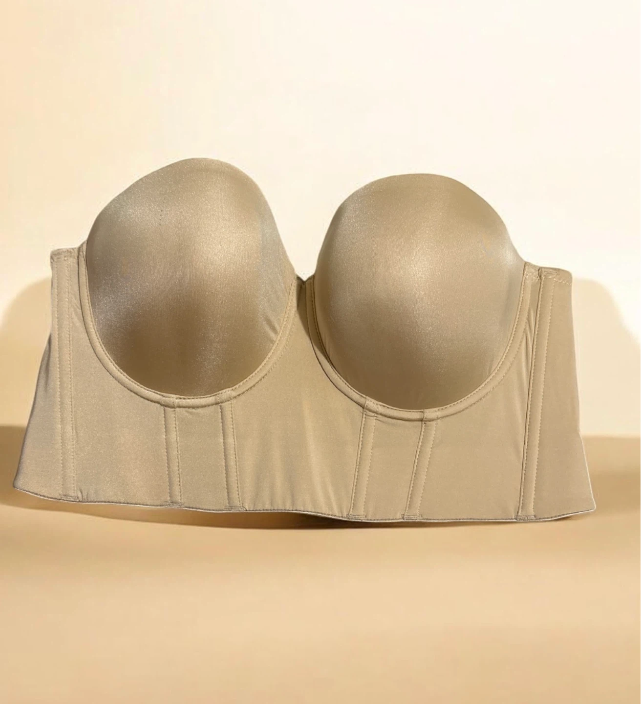 Bra Strapless Long Style Corset Nude 40D - New Without Label