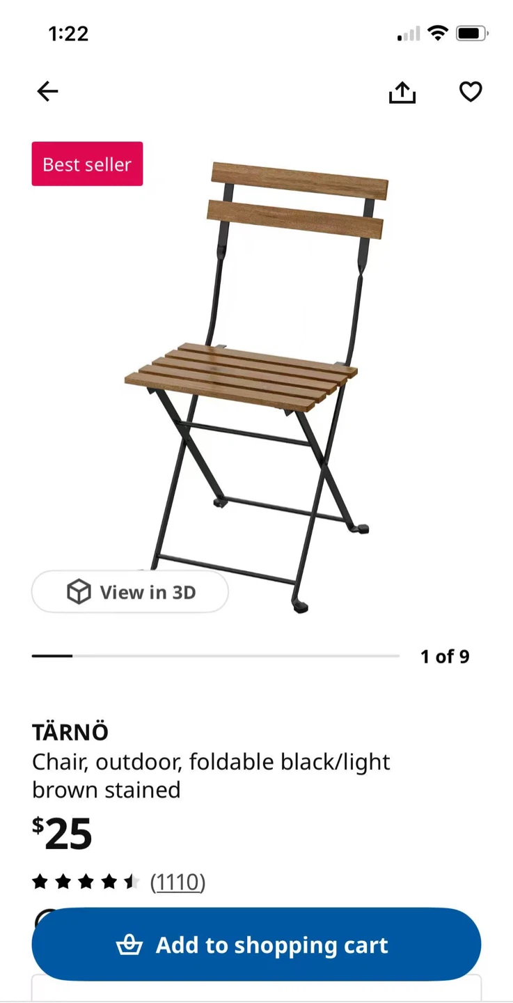 IKEA TÄRNÖ Outdoor Unfoldable Chair