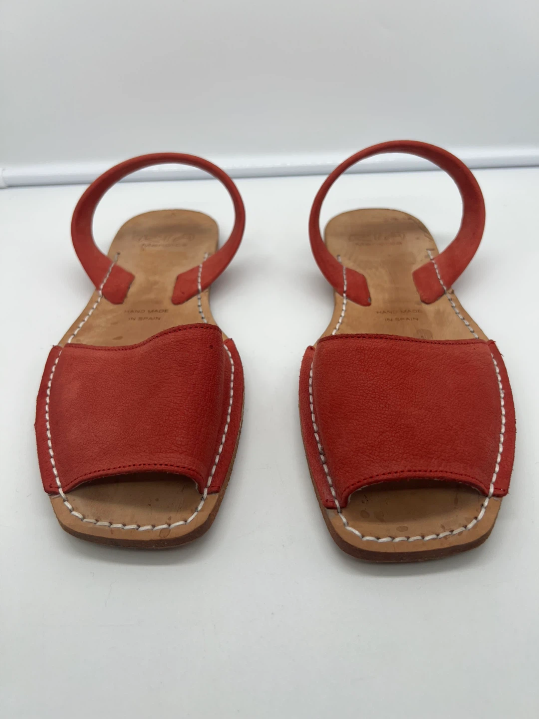 NEW RIA MENORCA Avarcas Coral Leather Slingback Flat Sandals 40 - photo 5