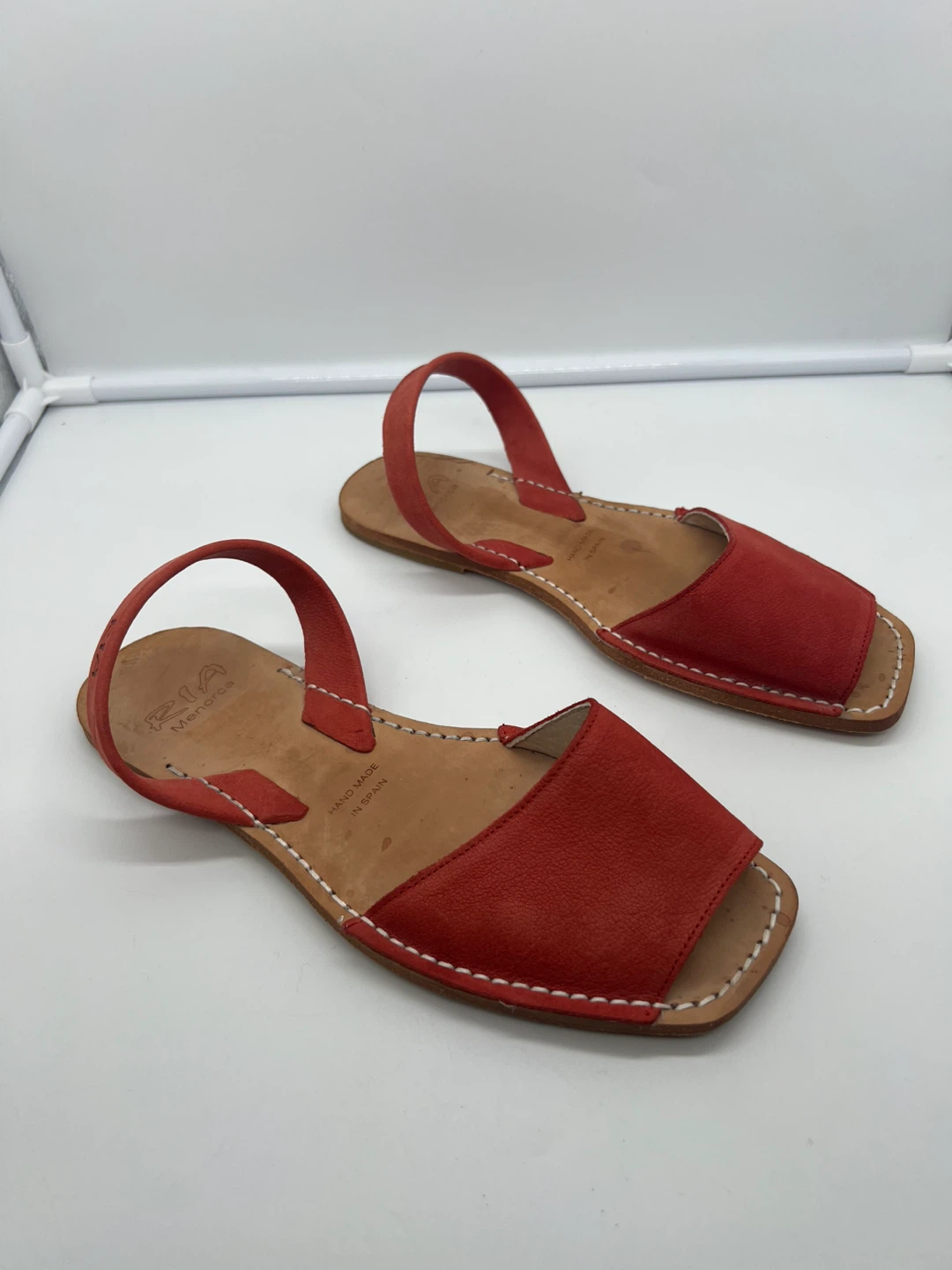 NEW RIA MENORCA Avarcas Coral Leather Slingback Flat Sandals 40 - photo 2
