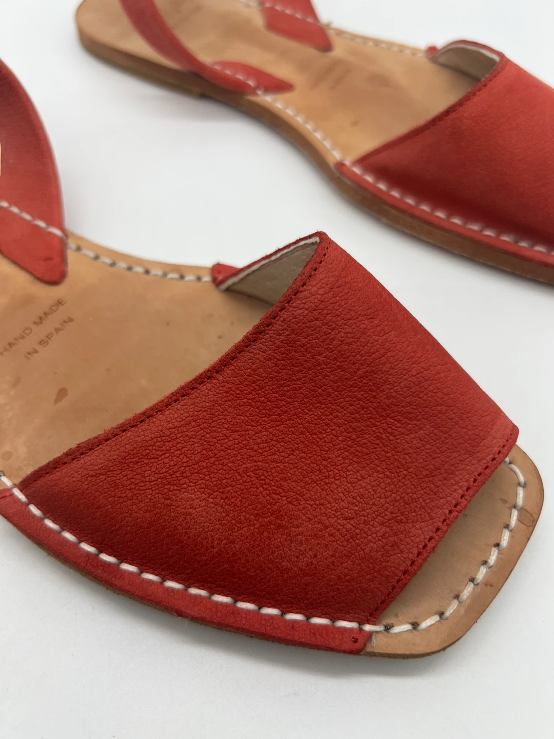 NEW RIA MENORCA Avarcas Coral Leather Slingback Flat Sandals 40 - photo 3