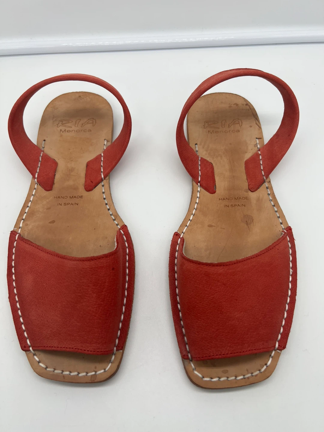 NEW RIA MENORCA Avarcas Coral Leather Slingback Flat Sandals 40 - photo 4