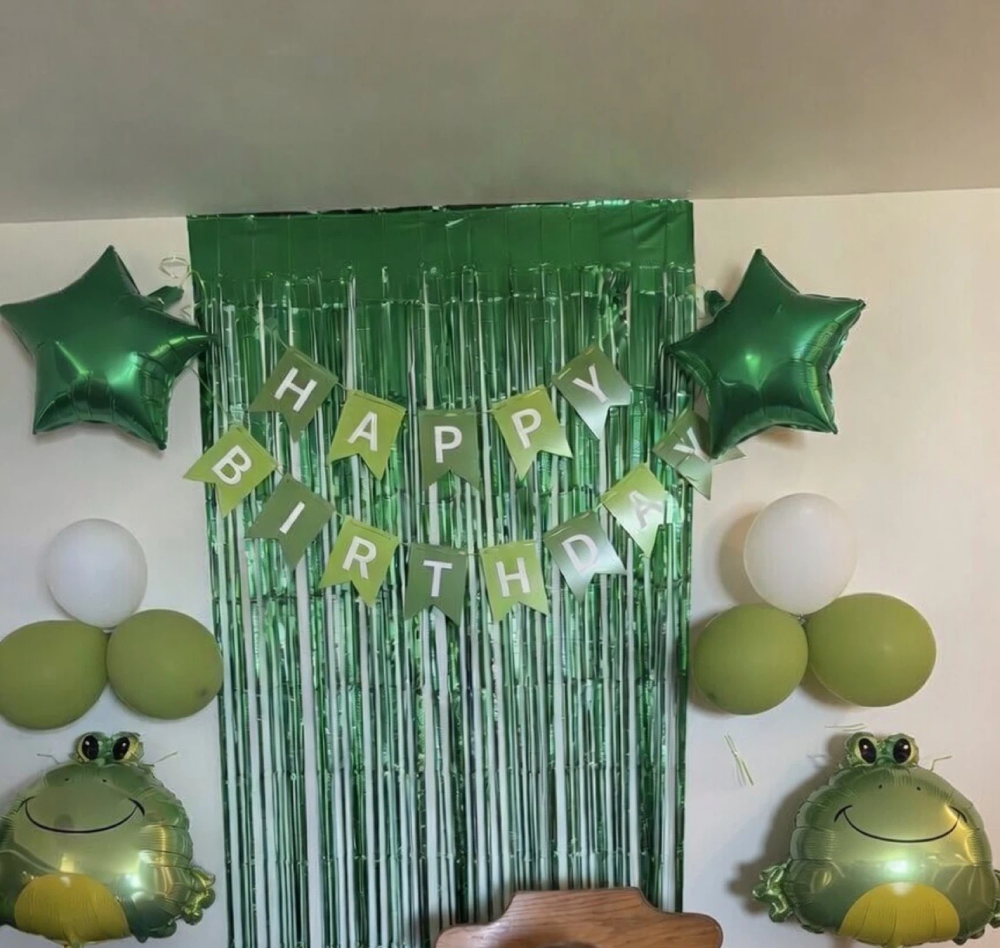 Happy Birthday Balloon and Banner Set with Frogs