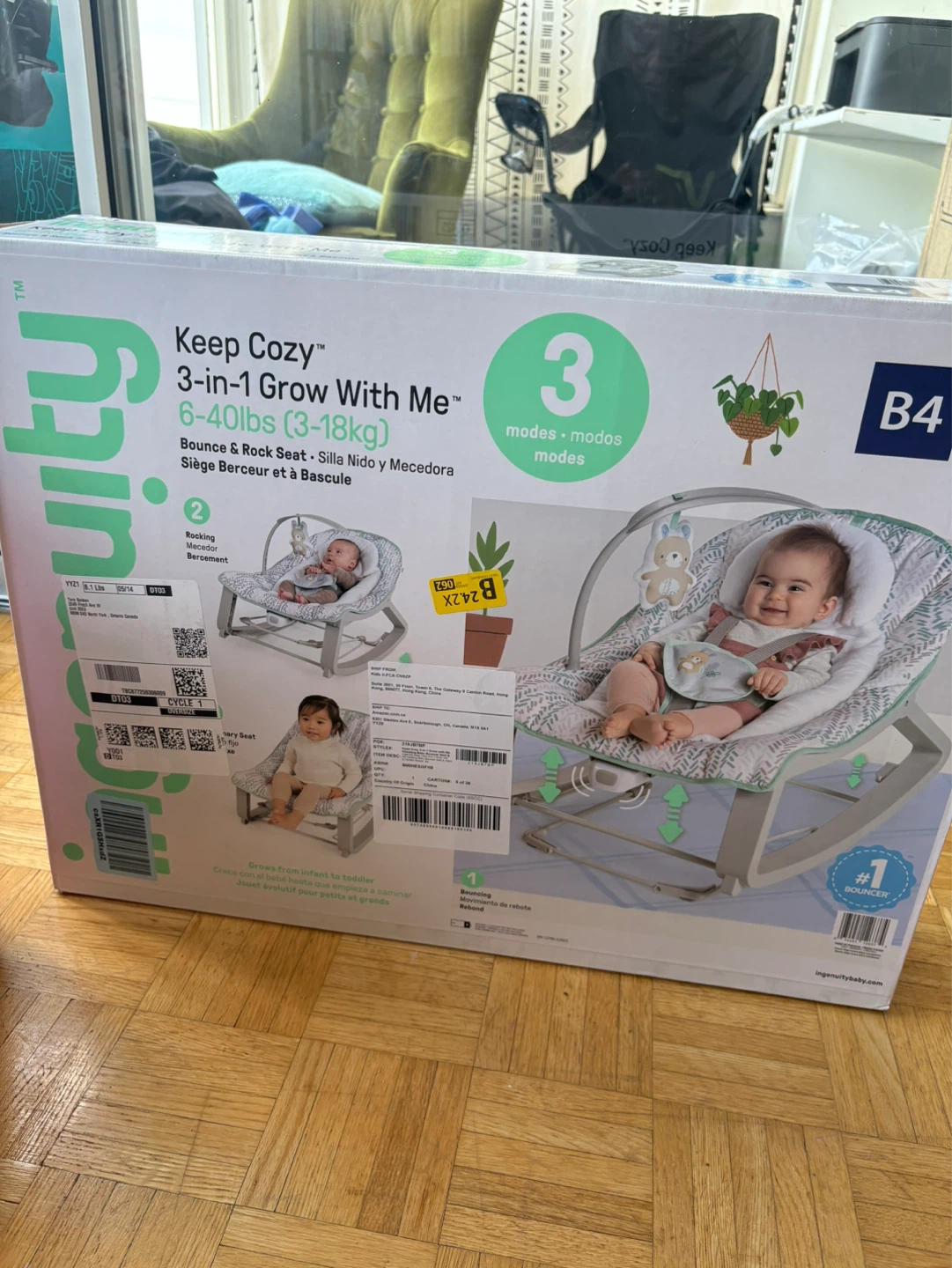 Ingenuity Keep Cozy 3-in-1 Grow With Me Bounce & Rock Seat