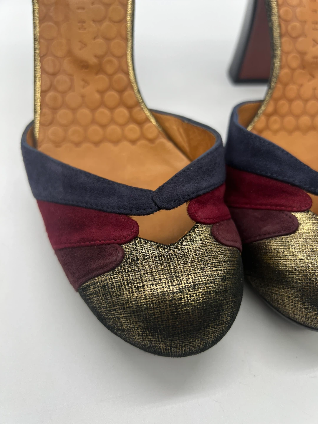 NEW CHIE MIHARA Multicolor Suede Leather Chunky Heeled Shoes 39 - photo 4