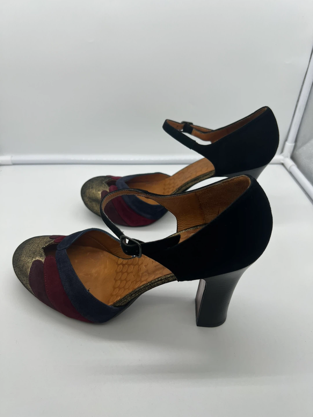 NEW CHIE MIHARA Multicolor Suede Leather Chunky Heeled Shoes 39 - photo 5