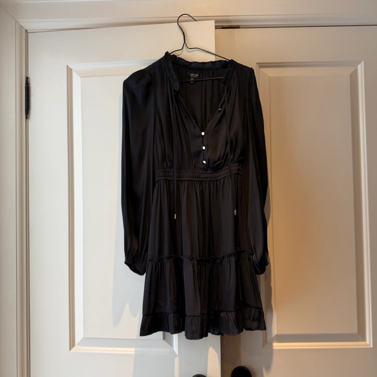 Ever New Black Ruffle Tiered Dress
