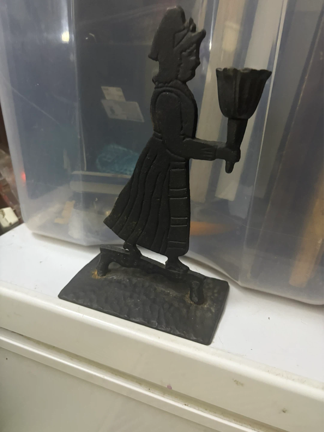 Vintage Cast Iron Candlestick Holder