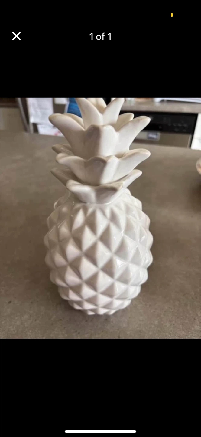 White Ceramic Pineapple Trinket Dish