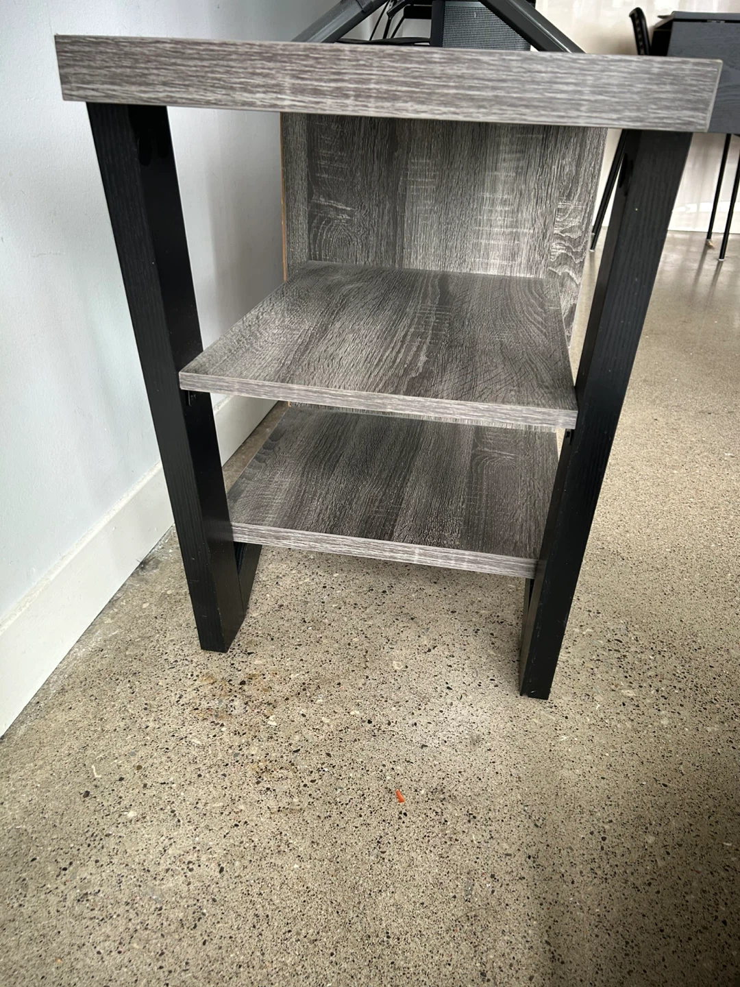 Grey Woodgrain TV Stand with Drawers and Shelves - photo 5