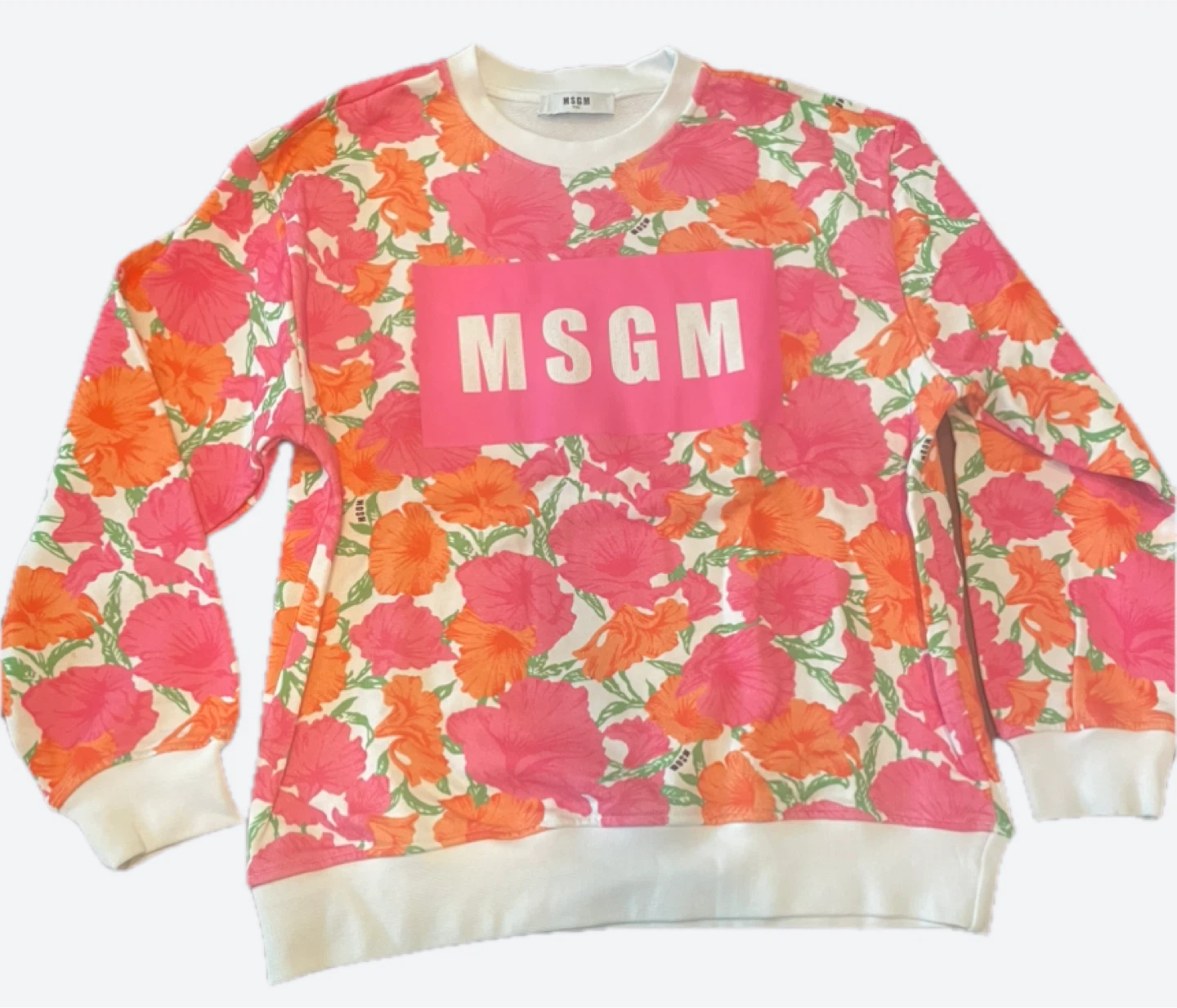 Girls MSGM Floral Crewneck Sweatshirt