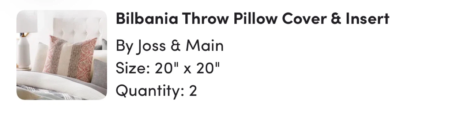Bilbania Throw Pillow Cover & Insert 20" x 20" by Joss & Main - photo 2