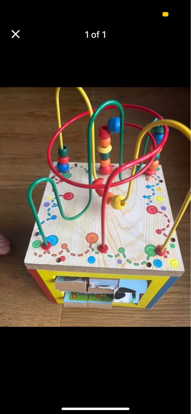 Wooden Bead Maze Activity Cube
