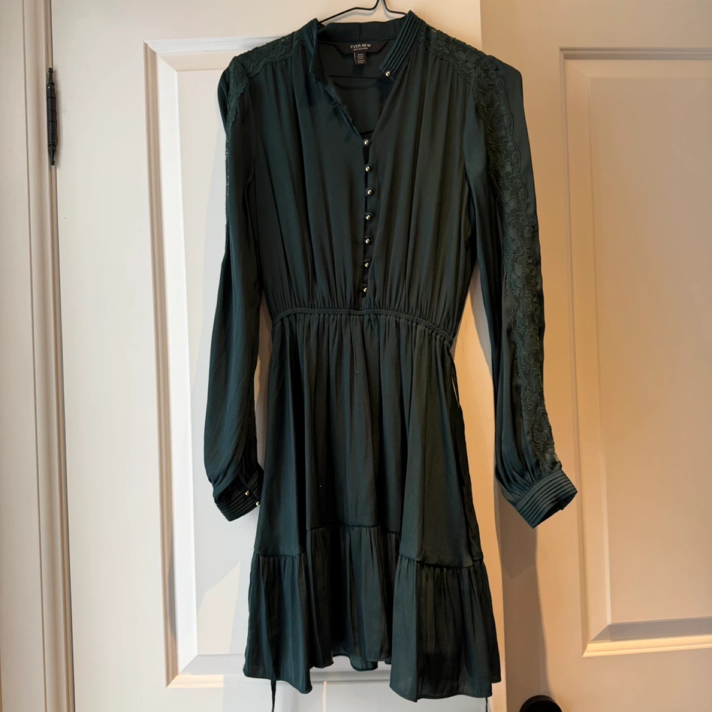 Ever New dark green lace trim dress