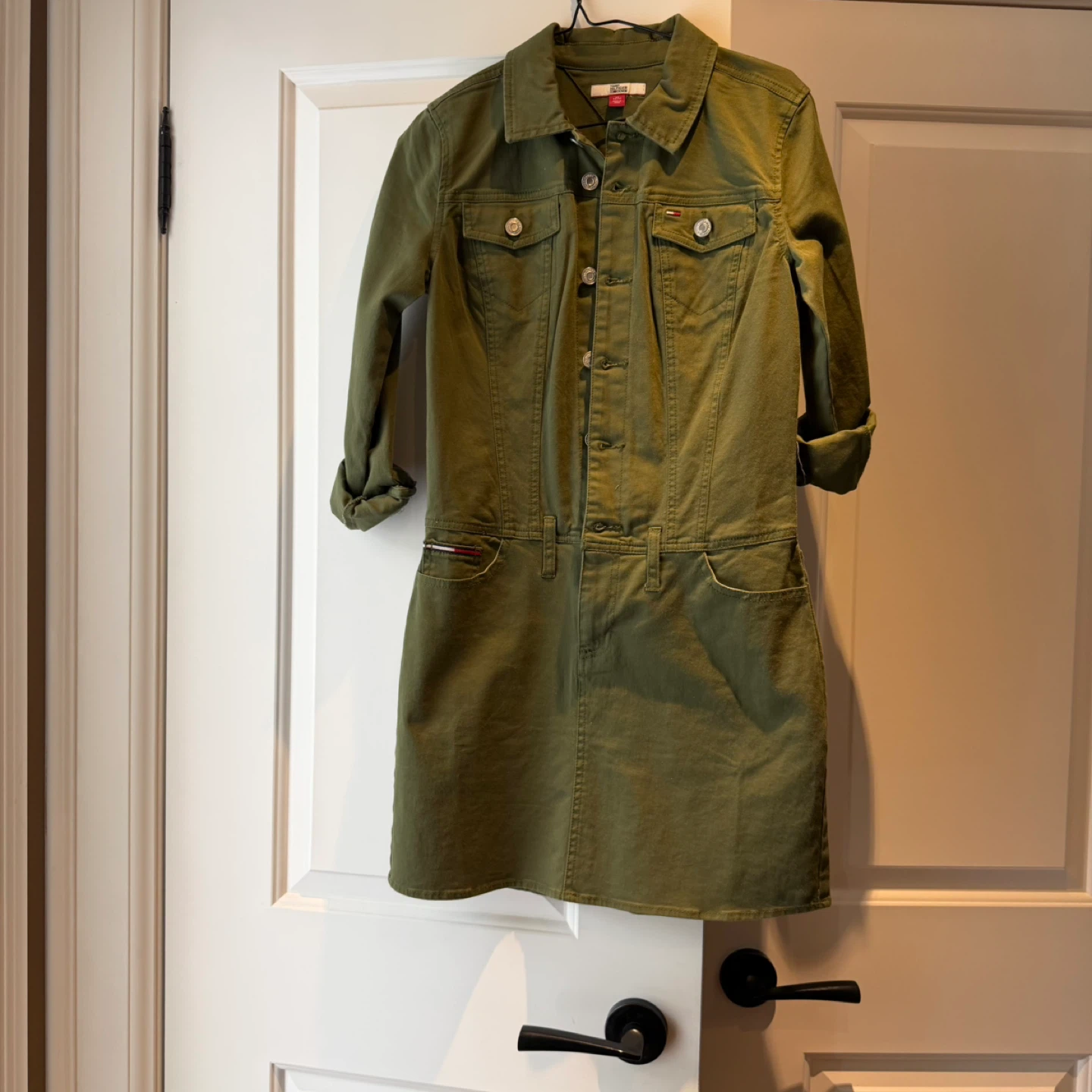 Tommy Jeans Olive Green Utility Dress