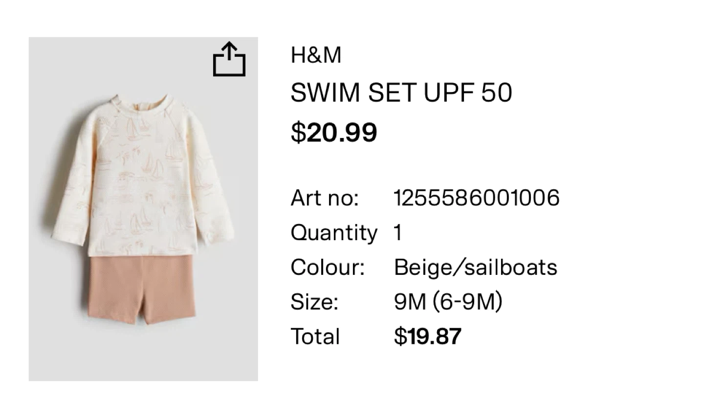 Baby UPF 50 Swim Set 9 Months - photo 2