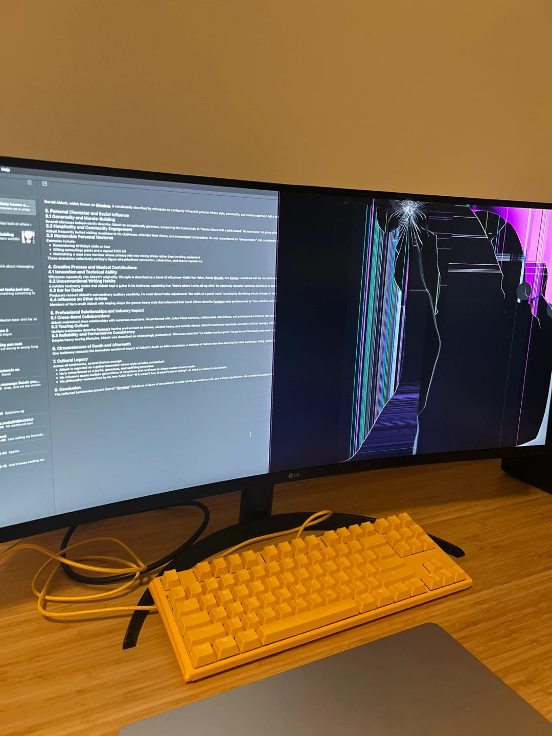 34” LG Monitor with Cracked Screen FREE