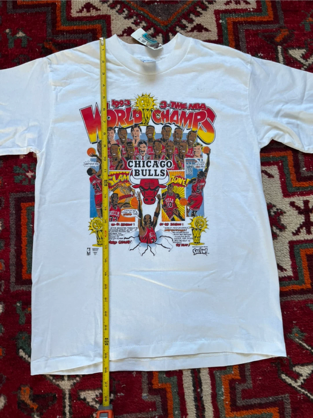 1993 Chicago Bulls 3-Time NBA World Champs T-Shirt Salem - photo 2