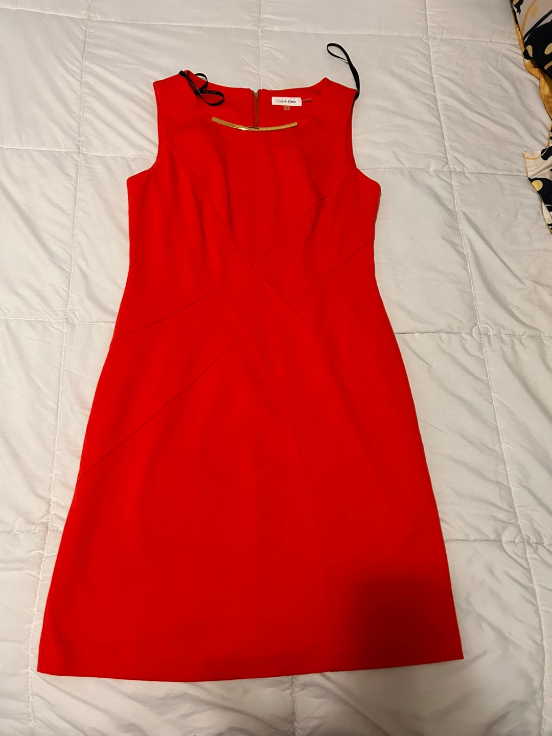 Calvin Klein Red Sleeveless Sheath Dress Size 10