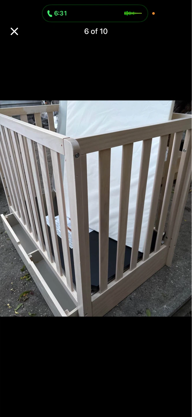 Wooden Baby Crib with Drawers and Mattresses - photo 4
