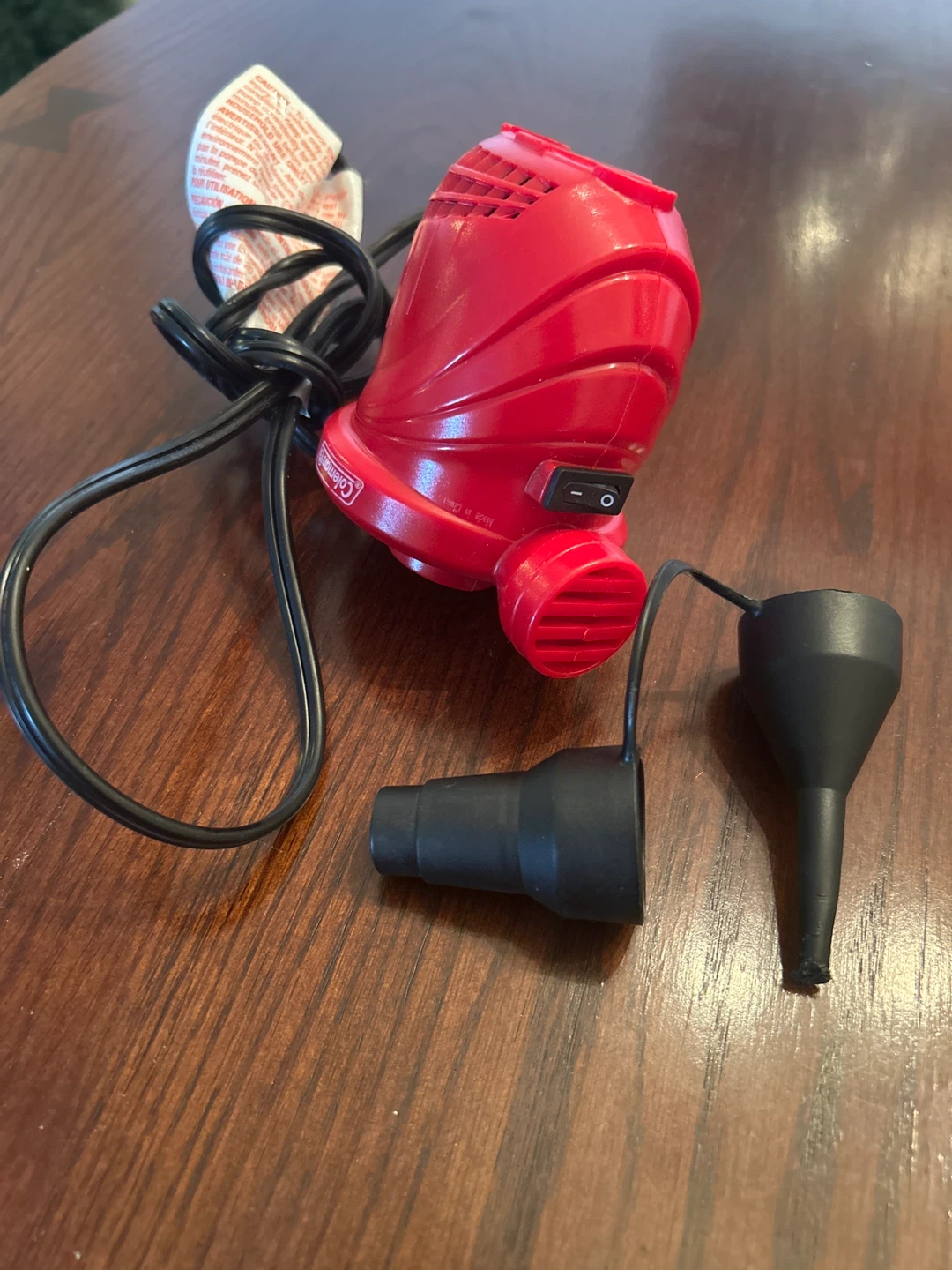 Coleman Red Electric Air Pump with 2 Nozzles