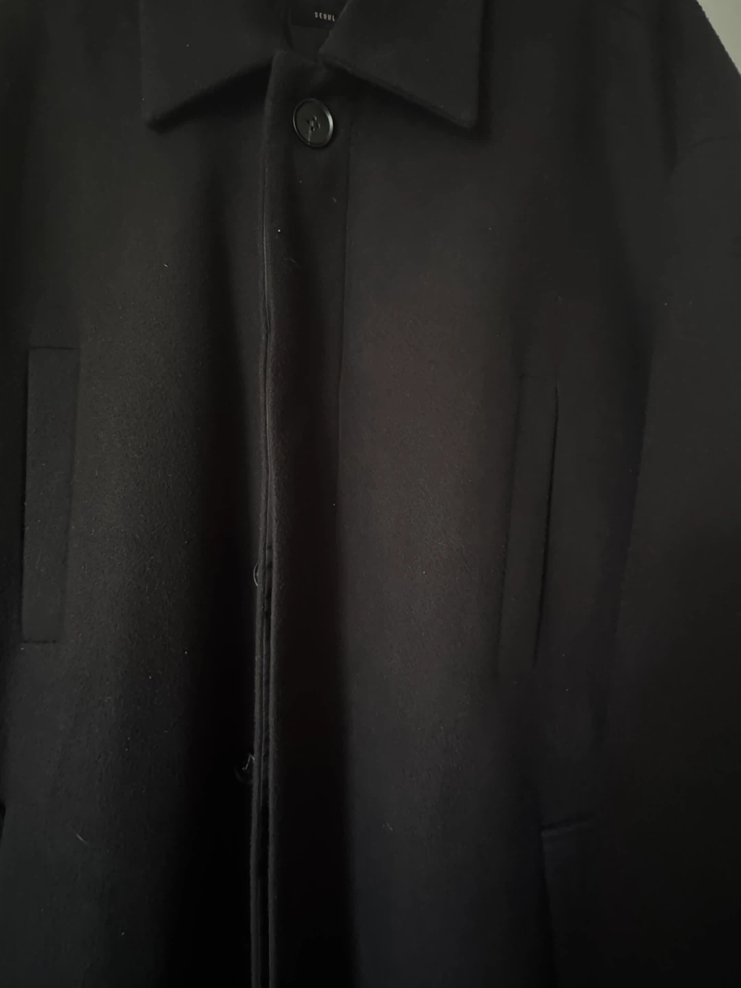 Black Wool Blend Coat - photo 5