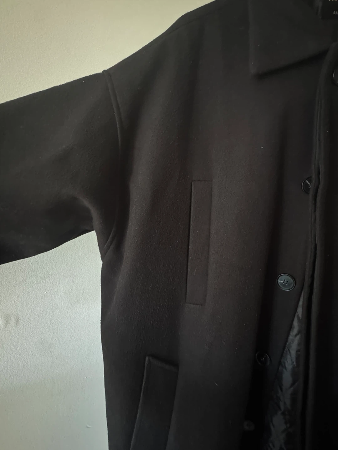 Black Wool Blend Coat - photo 3