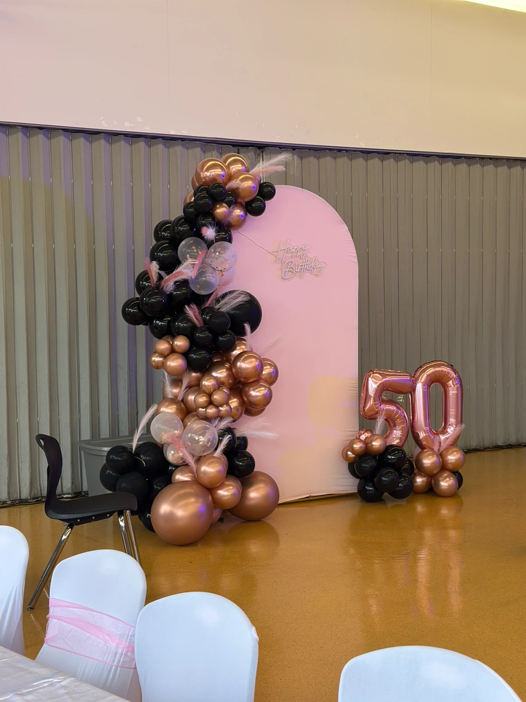 50th Birthday Balloon Arch and Backdrop Decor - photo 3