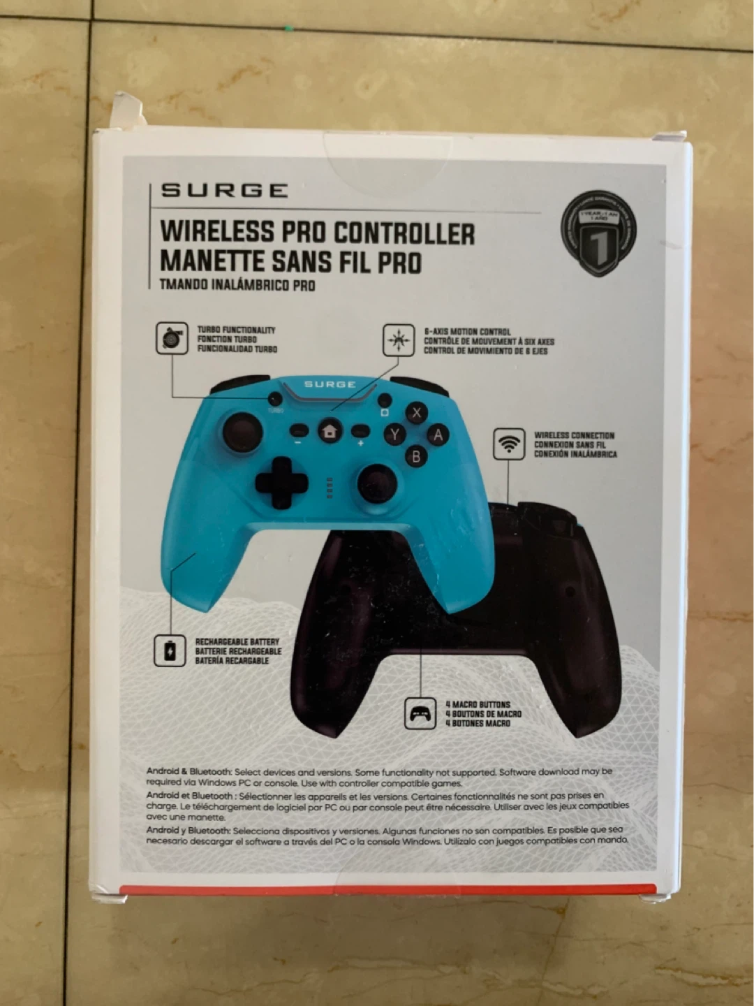SURGE Wireless Pro Controller for Nintendo Switch - Blue - photo 2